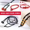 Cuentas de ágata naturales de agujero grande al por mayor para accesorios de joyería con cuentas DIY, cuentas redondas de ágata amarillo-rojo con agujero grande