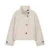 Roupas femininas de comércio exterior estilo europeu e americano transfronteiriço ZA AliExpress moda venda quente botão diagonal gola alta versátil casaco de lã