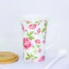 Taza Moderna de Lujo Ligero, Taza de Desayuno de Avena de Aspecto Elevado con Tapa y Juego de Cucharas, Taza de Regalo Personalizada por Fabricante, Taza de Cuerno