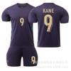 2024 Camiseta de visitante de Inglaterra para la Eurocopa 9 Kane 10 Bellingham 7 Foden 4 Rice de manga corta