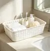 Caja de almacenamiento tipo mimbre, cesta de mimbre para almacenar artículos varios de cocina y baño, cesta de mimbre de escritorio multifuncional apilable