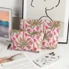 Bolsa de almacenamiento de artículos de tocador de estilo fresco transfronteriza para mujer, Bolso de mano de tela jacquard, Bolsa grande de capacidad para cuidado de la piel y maquillaje