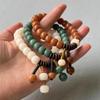 Pulseira Bodhi Esculpida Abóbora Branca Tang Oito Bordas Raiz de Bodhi Envelhecida Contas de Buda Cordão de Mão Wen Brinquedo Joias Acessórios