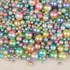 Fantasía Colorido ABS No Poroso 4-10mm Manicura Joyería de Perlas de Imitación Accesorios Cuentas Redondas Hecho a Mano DIY Material de Pegamento de Cristal