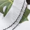 Suministro directo del fabricante: Gasa de Perlas con Volantes y Encaje, Organza Arrugada con Bordes Festoneados para Ropa, Dobladillo de Falda, Accesorios DIY