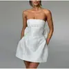 Comercio Exterior Transfronterizo Verano 2025 Estilo Europeo y Americano Sexy Chica Caliente Jacquard Sin Tirantes Lazo Vestido Corto 2026 Nuevo Conjunto de Verano