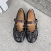 Primer Encuentro Temporada Dulce y Elegante~2026 Nuevo Estilo Plisado Estilo Ballet Zapatos Mary Jane para Mujer con Lazo Planos Ultra Suaves