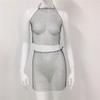 Vestido Amazon Hot Diamond de Rede de Pesca Transfronteiriço Saia Suspensório de Rede de Pesca com Strass Roupa de Menina Quente Saia de Praia de Malha