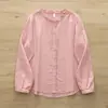 Colección Otoño 2026 Estilo Japonés Bolsillo Colorido Doble Capa Gasa Algodón Amigable con la Piel Cardigan de Manga Larga para Mujer Camisa Venta al por Mayor