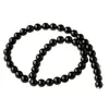 Runya Cristal Obsidiana Negra Natural Contas Redondas Semi-Acabadas DIY Contas Soltas Acessórios para Miçangas Atacado