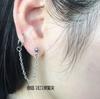 Pendientes de Doble Pinza de Acero de Titanio Asimétricos para Fans de Chengcheng, Idol Aspirante, Más Vendidos, Al por Mayor en Stock