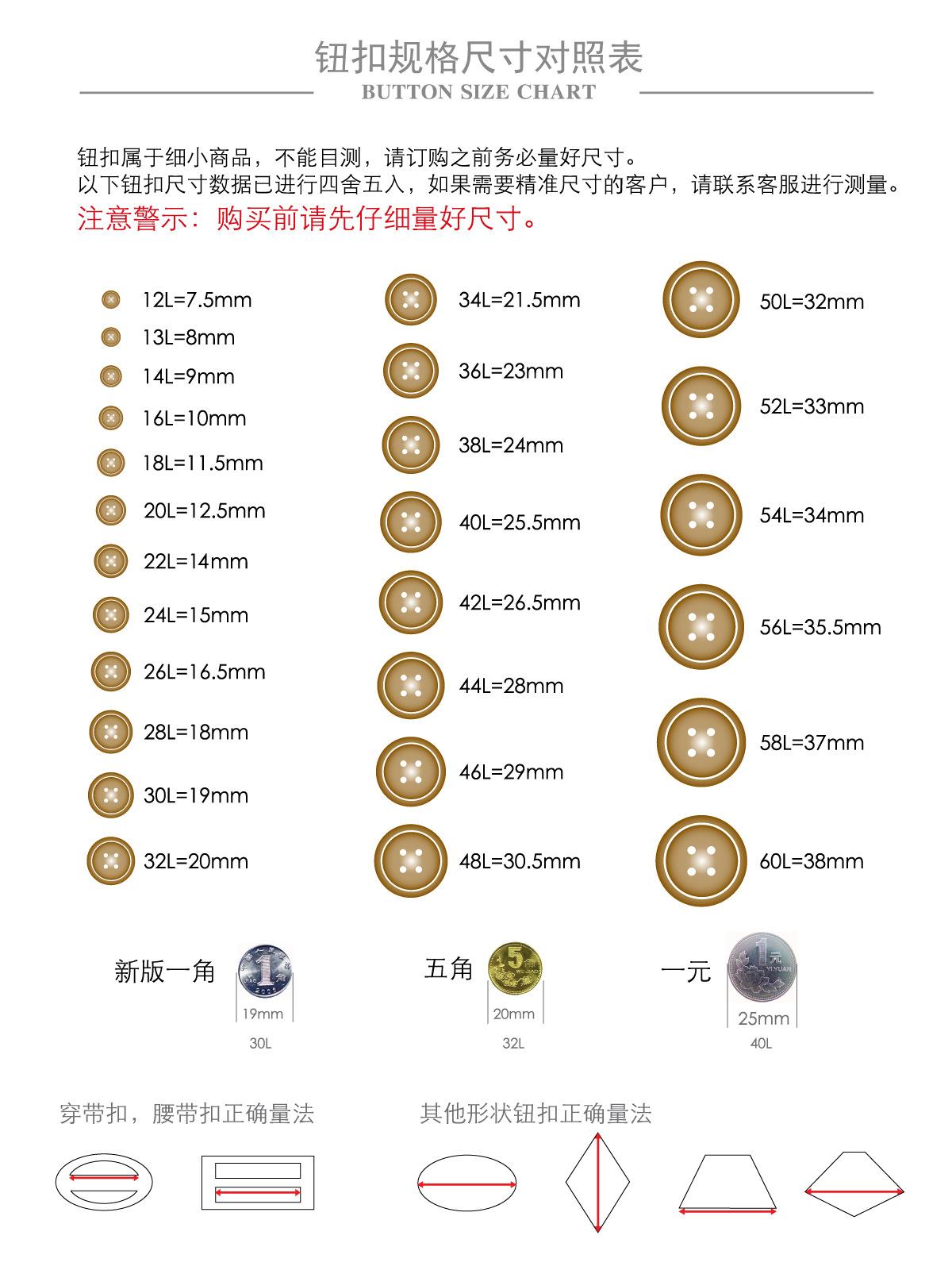 钮扣规格尺寸2