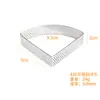 Anel de Torre 4 Pontos em Aço Inoxidável 430 com Furos, Formato de Leque, 2cm de Altura, Argola Francesa Perfurada para Torta, Molde para Bolo Biscoito