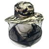 Al por mayor con cremallera abierta capucha de apicultor gorra sombrero de pescador camuflaje plegable exterior anti-mosquitos sombrero para senderismo pesca