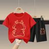 Camiseta de Manga Curta para Meninos Verão Nova Algodão Infantil Solta Gola Redonda Estilosa Ins Masculina Big Boy Estilo Hong Kong Tendência