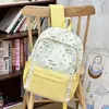 Mochila estampada de cachorrinho listrado de desenho animado para meninas, fresca e de grande capacidade, bolsa de ombro versátil para o dia a dia, escola para alunos do ensino fundamental II e médio