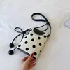 Bolsa de Axila Estilo Novo Verão 2026 Fresca e Simples com Design de Bolinhas, Bolsa de Ombro Patchwork, Bolsa Saco Única para o Dia a Dia