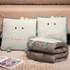 Almohada Edredón de Seda de Hielo de Látex de Doble Propósito para Oficina, Almohada Plegable para Siesta, Manta Dos en Uno, Cojín para Coche