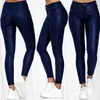 Pantalones de Cuero de Color Puro de Cintura Alta Pierna Estrecha Europeos y Americanos Transfronterizos Amazon Wish Pantalones de Cuero PU para Exportación Pantalones Mujer Elegantes