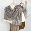 Bufanda Parasol Vintage con Estampado de Anacardos para Mujer Verano Viaje Algodón Lino Chal de Doble Uso Bufanda para Aire Acondicionado Trendy Venta al por Mayor