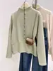 Camiseta Básica de Media Cuello Alto con Botones para Mujer en Otoño e Invierno Nueva Camiseta de Manga Larga Suelta Engrosada de Imitación Cachemir