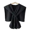 Chal Exterior Rayado Moderno Personalizado para Mujer, Bufanda Decorativa Simple de Punto, Chal Pequeño Delgado de Cuello Falso para Primavera y Otoño