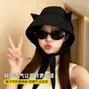 Sombrero de Sol Secado Rápido Little Devil para Mujer, Pañuelo para la Cabeza Fino Protector de Orejas con Orejas de Gato Lindas, Único para Salidas