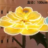 Flores Artificiais Grandes Emissoras de Luz LED para Exibição em Shopping, Flores Decorativas Grandes para Montagem de Cenário de Casamento, Flores Artificiais de Peônia