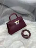 Bolso Kelly de Alta Gama con Hebilla Plateada y Estampado de Palma 2026 Nueva Moda para Mujer Segunda Generación Mini Bolso de Mano Bolso Cruzado para Hombro