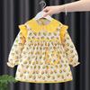 Overol infantil babero para comer de bebé delantal princesa femenina impermeable anti-suciedad estilo extranjero otoño e invierno niño bebé vestido al revés