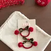 Excelente Pinza para el Cabello con Lazo Rojo Perla de Año Nuevo, Pinza Superior Dulce de Princesa, Accesorio para el Cabello Lazo para Coleta de Felicitaciones Festivas de Año Nuevo