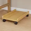 Suporte para torre de computador em madeira maciça com rodas, rodízios universais, base de resfriamento móvel, bandeja de rack à prova de poeira