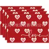 Mantel Individual del Día de San Valentín, Servilleta de Mesa Aislante al Calor, Mantel Rectangular Impermeable para el Hogar, Mantel Anti-quemaduras, Mantel Aislante al Calor, Transfronterizo