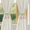 Abrazaderas para Cortinas de Tul con Tulipanes de Perlas Correas Creativas Accesorios Decorativos para Cortinas Transparentes Femeninas Abrazaderas Simples para Cortinas de Dormitorio Sala de Estar