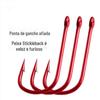 Tubo de anzol de peixe de manga vermelha com tubo de furo anzol de manga a granel pesca selvagem pequena carpa cruciana cabo longo anzol fino Luya White Horse Mouth