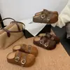 Otoño 2026 Zapatillas sin cordones con hebilla, Pantuflas perezosas, Mocasines de moda con plataforma interior para mujer