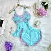 Fabricantes de comércio exterior europeus e americanos vendem no atacado novos estilos de lingerie curta, casual, sexy e com detalhes em renda transparente para usar em casa