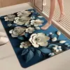 Tapete 3D de Terra de Diatomáceas Floral Transfronteiriço, Absorvente de Água e Antiderrapante, Pode Ser Cortado no Tamanho para Banheiro, Hall de Entrada e Entrada