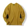 Camiseta de manga larga con patrón de olas y combinación de colores, estilo de montaña para exteriores con textura de patrón de olas, estilo de pareja Otoño e Invierno para Hombres y Mujeres 9573