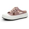 Pantuflas de Punta Media para Tallas Grandes para Mujer Calzado Exterior Sandalias de Tacón Grueso de Piel de Vaca 2025 Nuevos Zuecos de Verano Suelas Gruesas 41