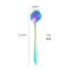 Cuchara de flor de acero inoxidable cuchara de flor de cerezo color mágico cuchara de café regalo creativo cuchara pequeña cuchara de postre transfronteriza 8 Piezas