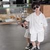 Conjunto de Dos Piezas de Camisa Polo de Manga Corta y Shorts para Niños 2026 Nueva Moda de Verano Atuendo Elegante de Pantalones de Cinco Puntos para Niños Tendencia