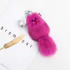 Chaveiro Pingente Fofo de Pelo de Raposa Real Raposinha Pássaro Boneca de Pelúcia Boneca de Pelo Pingente de Bolsa