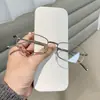 Gafas Rectangulares Metálicas Estilo Coreano Y2K con Graduación, Diseño Nicho Elegante para Hombres y Mujeres, Hace que la Cara se Vea Más Pequeña