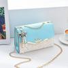 Bolsa Feminina 2024 Nova Chegada Tendência Estilo Coreano Versátil Pequena Bolsa Bolsa de Ombro Transversal Pequena Quadrada com Corrente