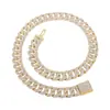 Estilo Novo Europeu e Americano Liga de Zinco 15mm Três Fileiras Diamante Fecho de Encaixe Corrente Cubana Alto Padrão Vintage Criativo Simples Hip-Hop Colar
