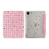 Estilo Coreano Rosa Xadrez Estrelas Coloridas Aplicável à Capa Protetora para Tablet iPad Air 8/7/6 Pro 11/13 Polegadas Dobra em Y à Prova de Queda
