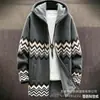 Cárdigan con capucha y cremallera de corte holgado para hombre con estampado a todo color de nuevo elemento azteca, chaqueta de algodón, DIY desde la imagen