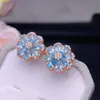 Aretes de Apatita Natural Frescos y Naturales Apatita de Alta Calidad Piedra Principal Tamaño: Plata 925 de 3*5 mm