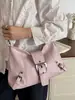 Yue Zi 2026 Otoño Temprano Nueva Gran Capacidad Plisada Retro Viaje de Negocios Temperamento Estilo Motociclista Debajo del Brazo Bolso de Hombro Único para Mujer
